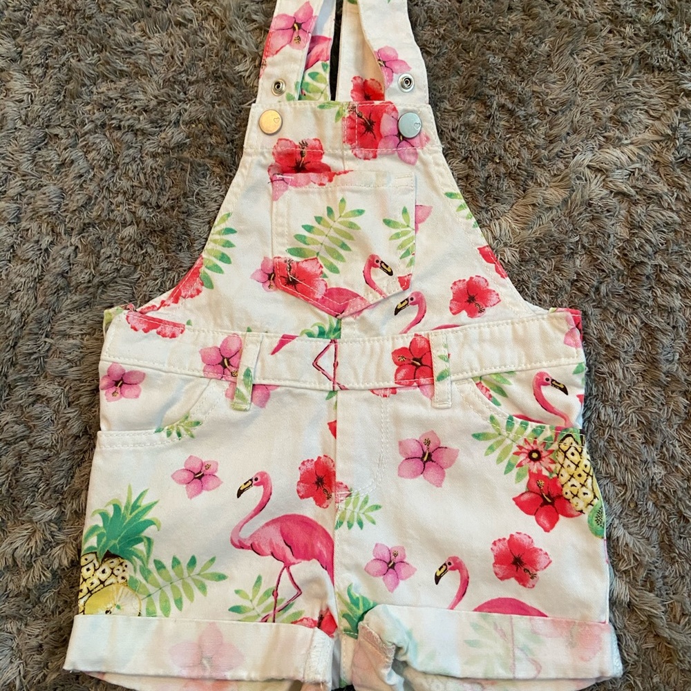 Baby Girl Short Overalls